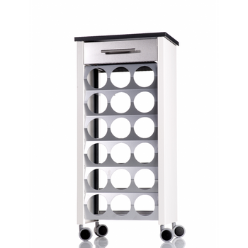 Mueble Botellero Con Ruedas Bacus, Capacidad De 18 Botellas,,blanco