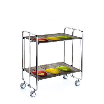 Carrito Auxiliar Con Ruedas Bauhaus Armazón Metálico Color Verde Oliva, 2  Bandejas,, con Ofertas en Carrefour