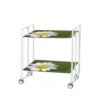 Carrito Auxiliar Con Ruedas Bauhaus, Armazón Metálico Color Blanco, 3  Bandejas,,fresno con Ofertas en Carrefour