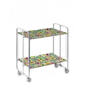 Carrito Auxiliar Con Ruedas Bauhaus,  Armazón Metálico De Color Gris, 2 Bandejas,,80