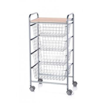 Carro De Cocina Con Ruedas 57x37x82 Oporto 5 Tapa De Azulejos Y Botellero  Lateral- Meyvaser, con Ofertas en Carrefour