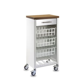 Carrito De Cocina, Carrito Verdulero Kara Armazón Blanco,,cerezo Le Gard