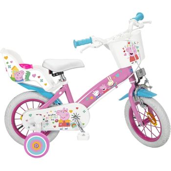 Bicicleta Infantil Para Niñas Y Niños Princesas 12 Pulgadas De 3 A 5 Años  Color Rosa Con Ruedines Y Porta Muñecas Delantero con Ofertas en Carrefour