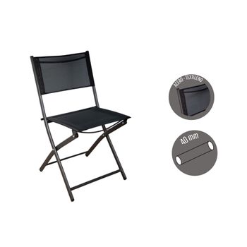 Silla Camping Aluminio 46x58x81cm Color Negro