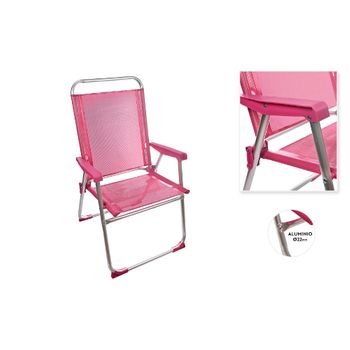 Silla Camping Aluminio 56x56x92cm Color Rosa