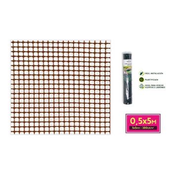 Malla Plástico Multiusos Jardin 5x5mm 280gr/m2 - 0,5x5m Color Marrón