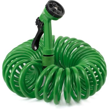 Manguera En Espiral Extensible Verde Osculro 7.5m