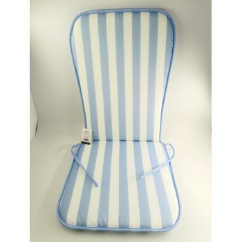 Cojin Silla Con Respaldo 38x50x2.5cm/38x38x2.5cm. Azul/blanco.