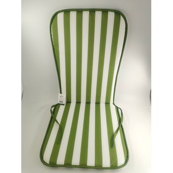 Cojin Silla Con Respaldo 38x50x2.5cm/38x38x2.5cm. Verde/blanco.