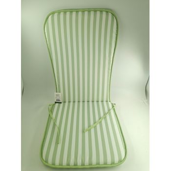 Cojin Silla Con Respaldo 38x50x2.5cm/38x38x2.5cm. Verde Claro/blanco.