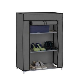 Armario Vestidor De Tela Con Puertas De Cremallera Nyana Home Medidas  170x110x45cm Negro con Ofertas en Carrefour