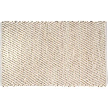 Alfombra Jarapa Beige Crema Natural, Estilo Hindu, Alfombra 100% Algodon,  Alfombra De Colores Con Flecos, Medida 50x80 [7351202-3] 50x80 Cm crema  Beige 7351202-3 exma con Ofertas en Carrefour