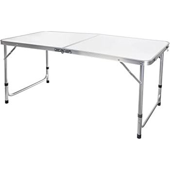 Mesa Plegable Color Blanco. Medidas:  120x60x55/69,5cm (hersig)