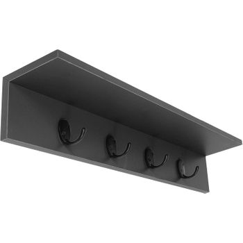 Sobuy Fhk19-w Perchero De Pared Con 3 Cestas Y 4 Ganchos Estante