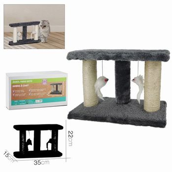 Arbol Rascador Para Gatos De Terciopelo Y Cuerda Cubo 30,5x30,5x48