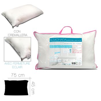 Almohada Viscoelástica Desenfundable 135 cm Acomoda Textil