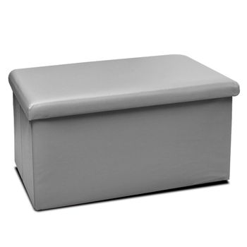 Puff Ottoman Pvc Gris 76 X 38 X 38 Cm