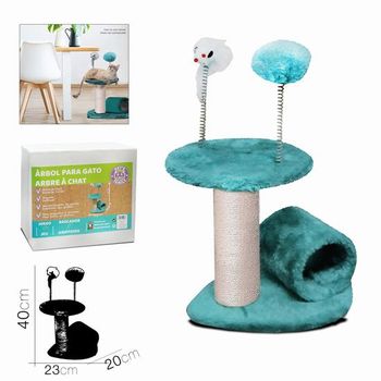 Arbol Rascador Para Gatos De Terciopelo Y Cuerda Cubo 30,5x30,5x48 Cm con  Ofertas en Carrefour