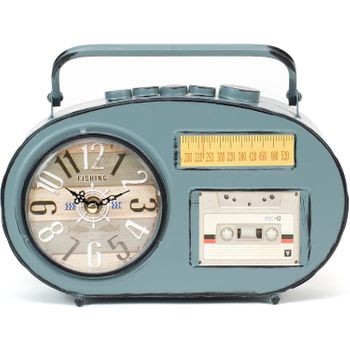 Reloj De Mesa Radio Vintage - Azul