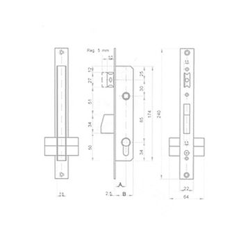 Cerradura Embutir Met Picap - Lince - 5920e(5520)-35 - 35..