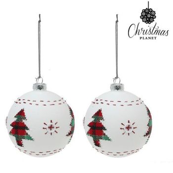 Bolas De Navidad 8 Cm (2 Uds) Cristal Blanco