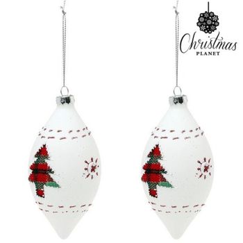 Bolas De Navidad (2 Uds) Cristal Blanco