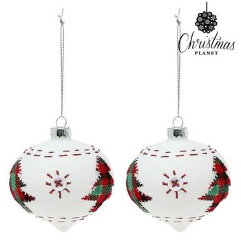 Bolas De Navidad 8 Cm (2 Uds) Cristal Blanco