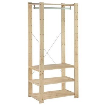 Estanteria Vestidor 3 Baldas Pino 111x76,7x43cm