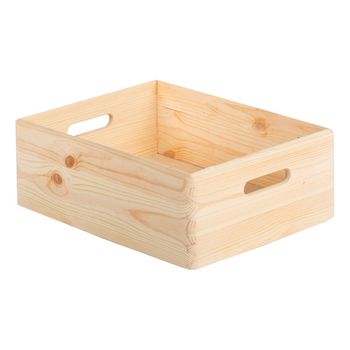 Caja Apilable De Madera De Pino Maciza Astigarraga 14x40x30cm