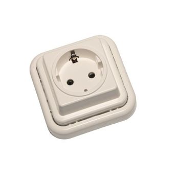 Base Enchufe Electricidad Schuko Tt Blanco Bf