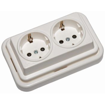 Base Enchufe Electricidad Bipolar Tt Lateral Blanco Bf