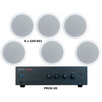 Fonestar Pack A100 Amplificador PROX-30 + GAT-601 Cuatro Altavoces