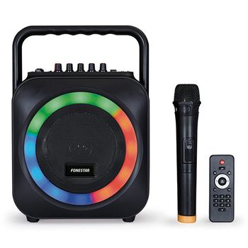 Altavoz iDance 220MK2 Bluetooth 200W micrófono+mando con luces LED negro  37,5 cm