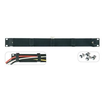 Panel Rack Fonestar De 19" Con Pasacables Frontal, Acabado En Negro, 483 X 44,5 Mm, Con Accesorios Para Montaje