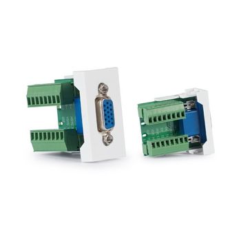 Panel De Conexión Fonestar Con Conector Vga D15 Hembra, Conexión Euroblock Enchufable, 22,5 X 45 X 47 Mm