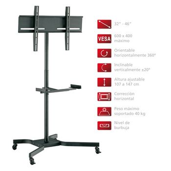 SOPORTE TV SUELO CON RUEDAS VESA 400X400 40KG