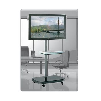 Soporte con ruedas para TV Reflecta 65P-Shelf, color Negro