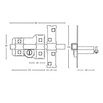 Cerrojo Fac 302-l/115-p/ Izquierda - Neoferr