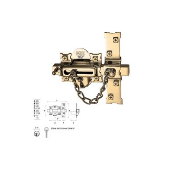 Cerrojo 307-rp/80 Bombillo 70mm Derecha Dorado Fac