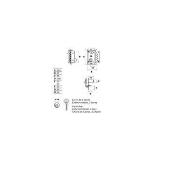 Cerradura Fac S 90 P Pintada Derecha Bombin 70 - Neoferr