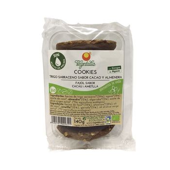 Cookies Sarraceno, Algarroba, Almendra, Agave Bio 140g Vegetalia