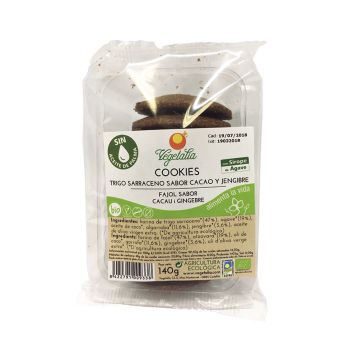 Cookies Sarraceno, Algarroba, Jengibre Bio 140g Vegetalia