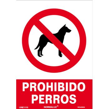 Se¥al Pvc Prohibido Perros 21x30 Cm