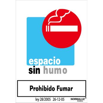 Señal Pvc Espacio Sin Humos 21x30 Cm