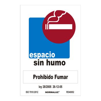 Seãal Prohibido ''espacio Sin Humo'' (pvc 07mm) 30x40cm - Neoferr..