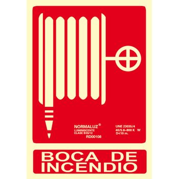 Se¥al Pvc Boca De Incendio Luminiscente 21x30 Cm