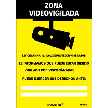 Señal Pvc Zona Videovigilada 21x30 Cm