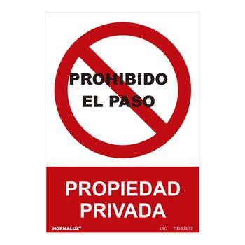 Seãal Prohibido ''prohibido El Paso Propiedad Privada'' (pvc 07mm) 30x40cm - Neoferr..