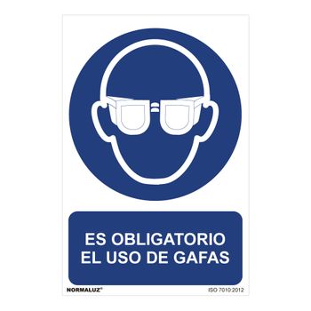 Seãal Uso Obligatorio ''es Obligatorio El Uso De Gafas'' (pvc 07mm) 30x40cm - Neoferr..