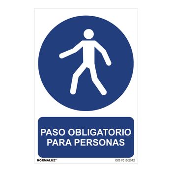 Seãal Uso Obligatorio ''paso Obligatorio Para Personas'' (pvc 07mm) 30x40cm - Neoferr..